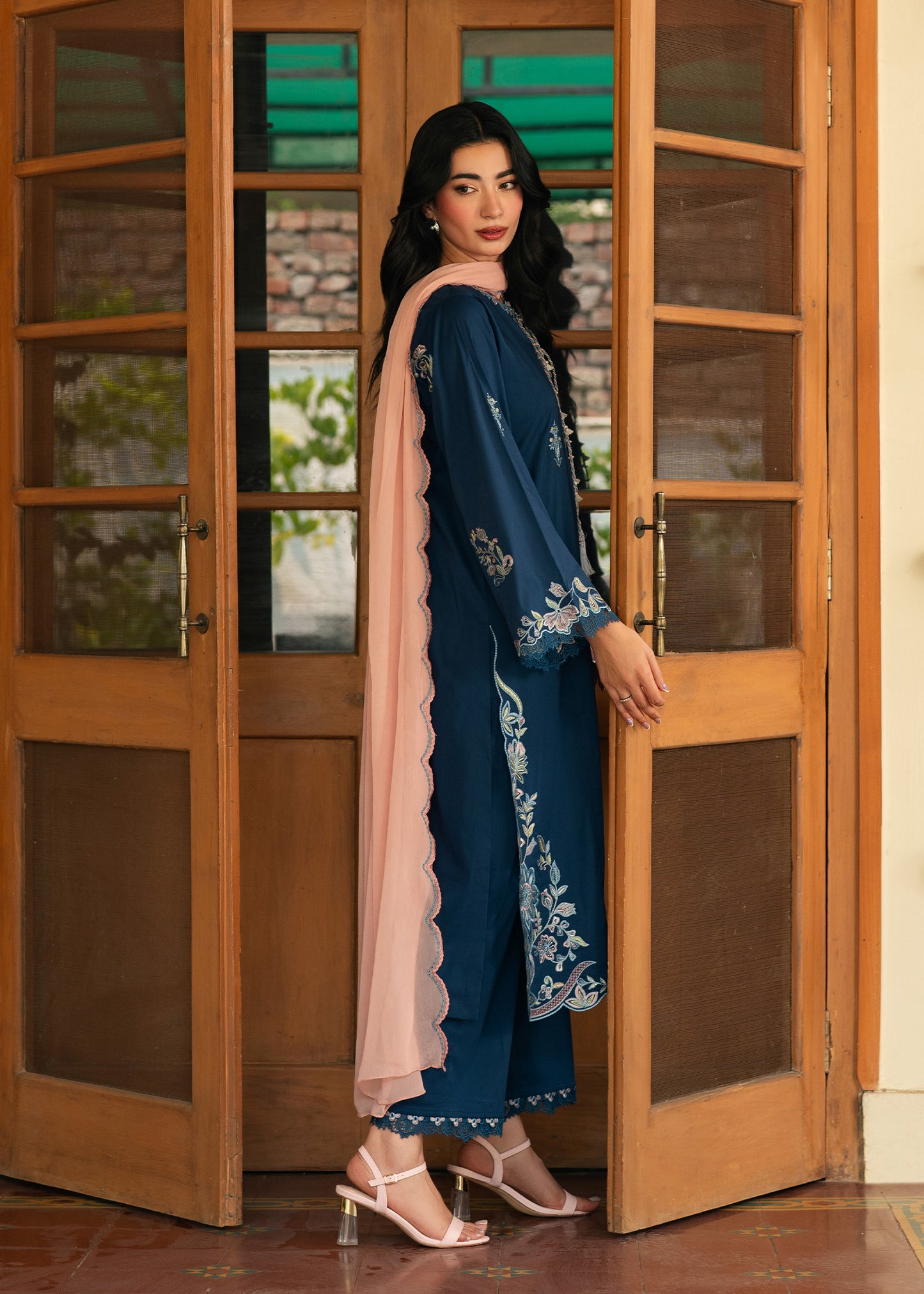 Joy Navy Blue Festive Lawn