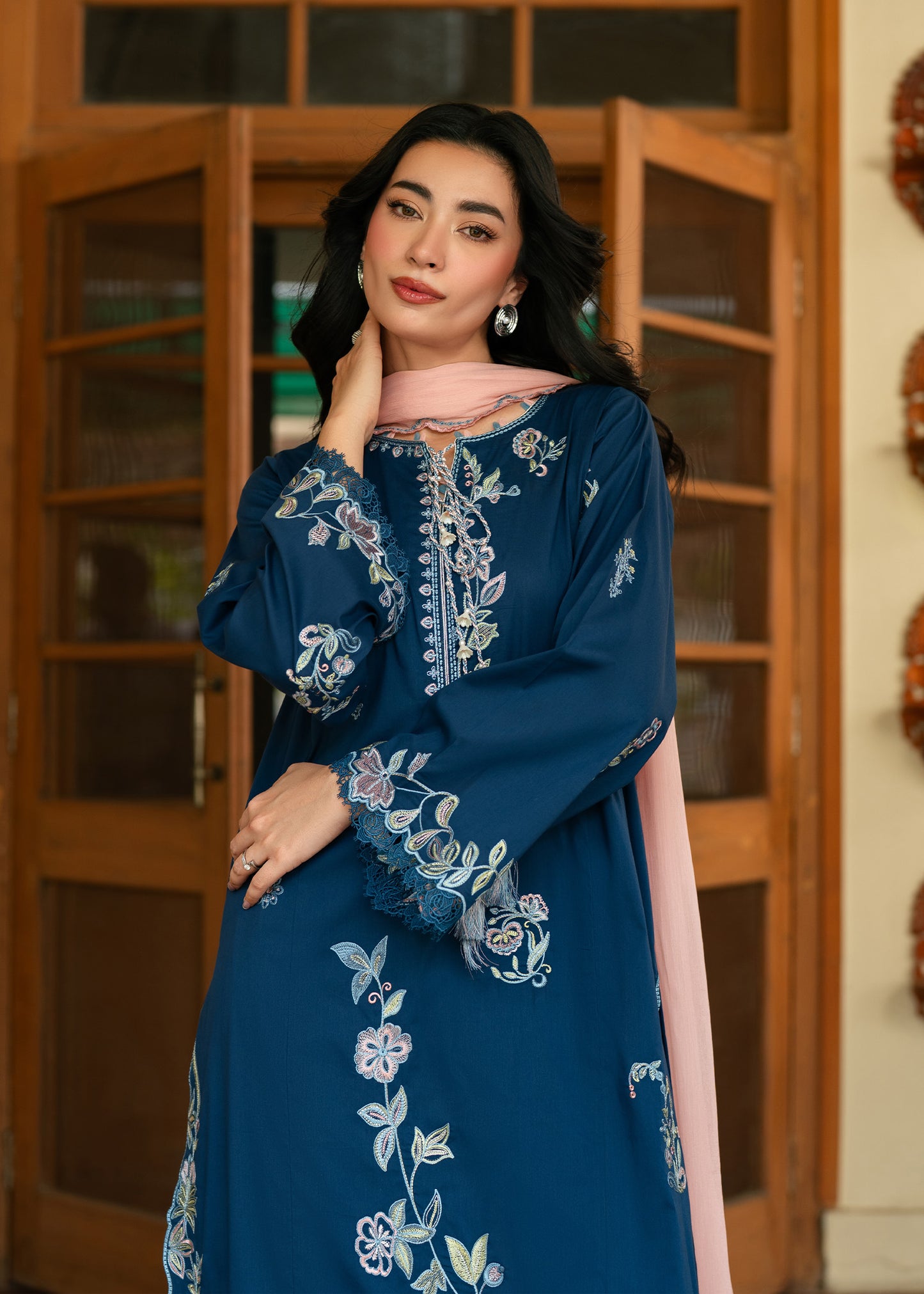 Joy Navy Blue Festive Lawn