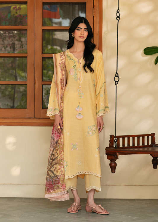 Emi Butter Yellow Festive Lawn