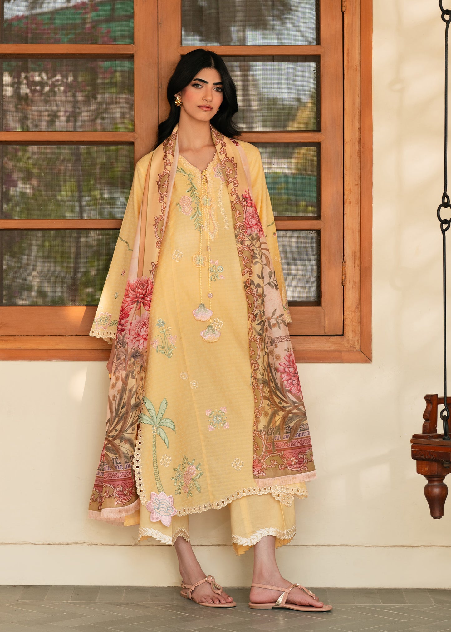 Emi Butter Yellow Festive Lawn