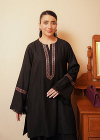 Black Embroidered Marina 2 PC Suit