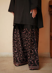 Black Embroidered Marina 2 PC Suit