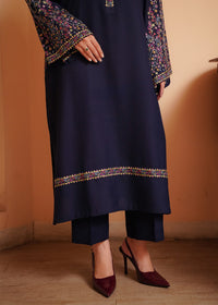 Navy Blue Embroidered Marina 2 PC Suit