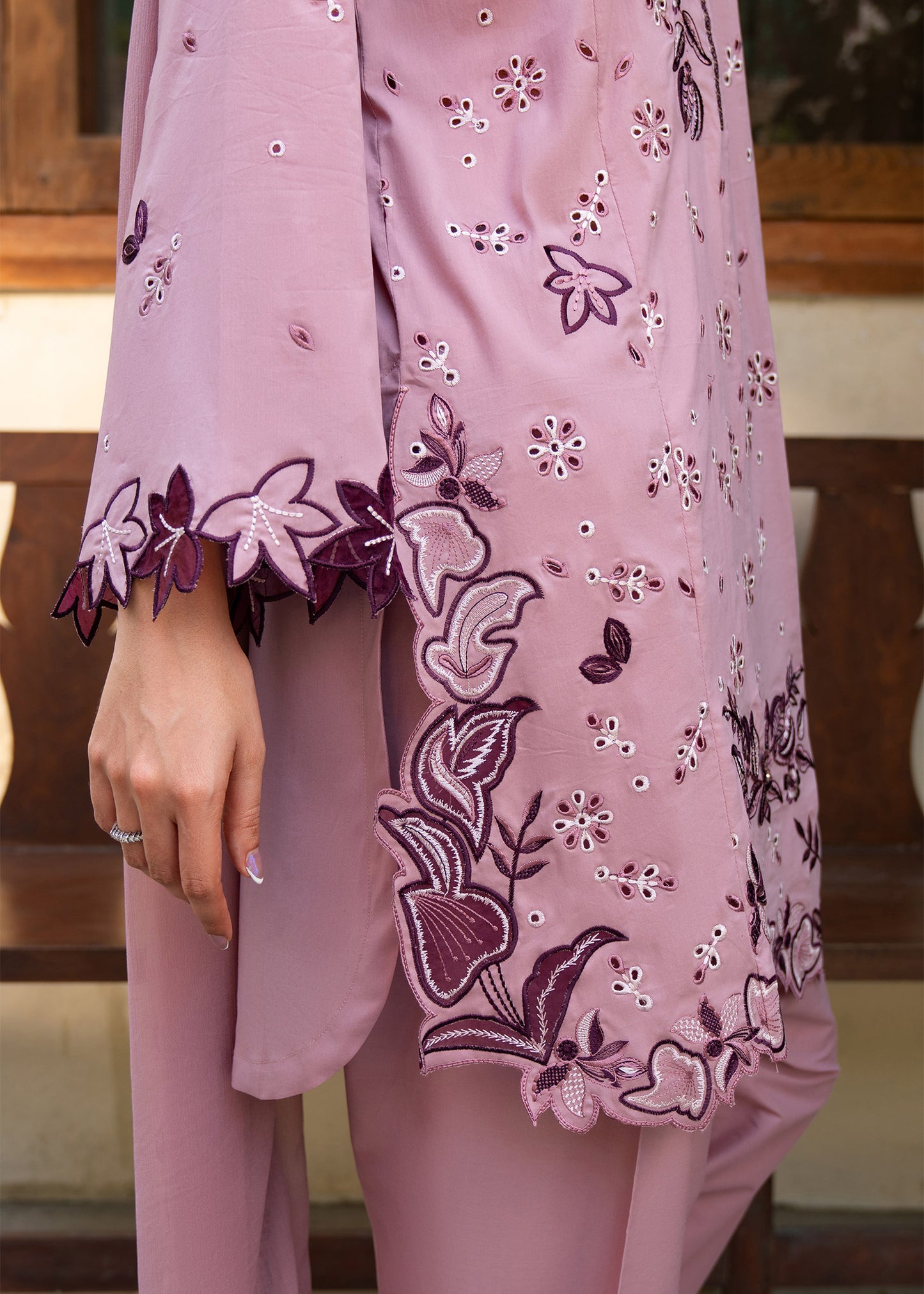 Ava Tea Pink Festive Lawn