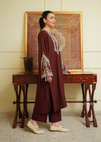 Brown Embroidered Marina 2 PC Suit