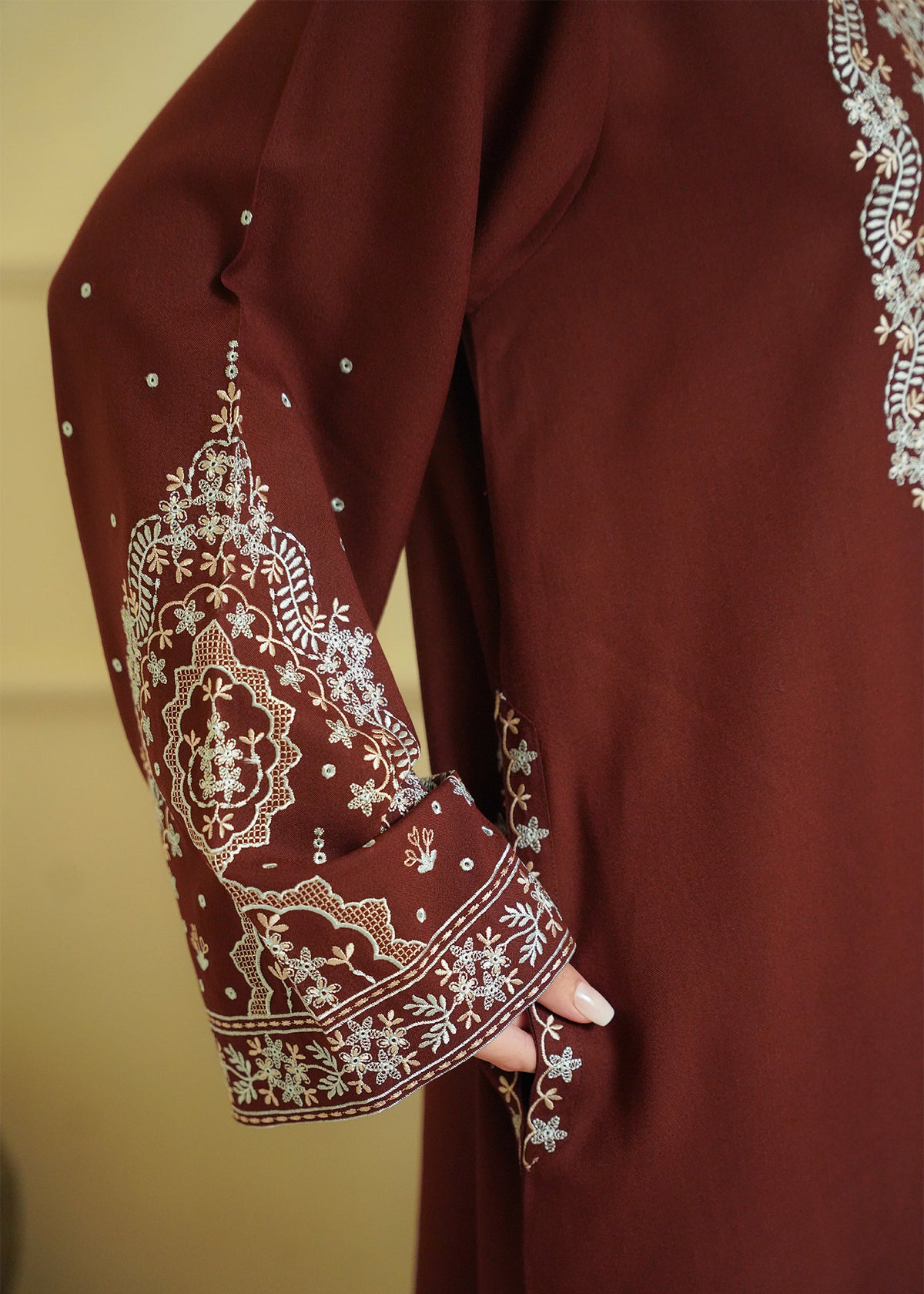 Brown Embroidered Marina 2 PC Suit
