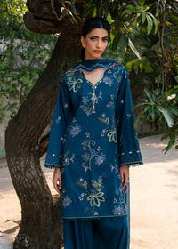 Zoe Teal Festive Lawn