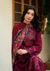 Lia Maroon Festive Lawn