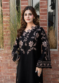 Onyx Black Embroidered Khaddar Suit