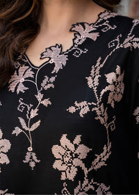 Onyx Black Embroidered Khaddar Suit