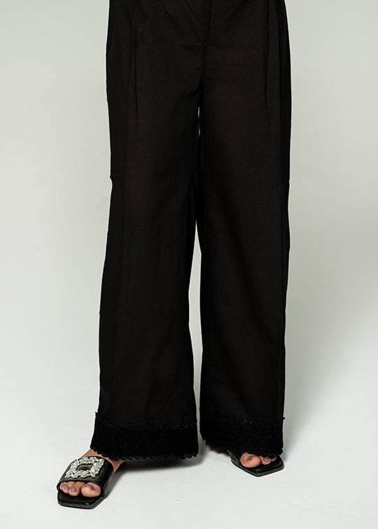 Black Embroidered Trouser