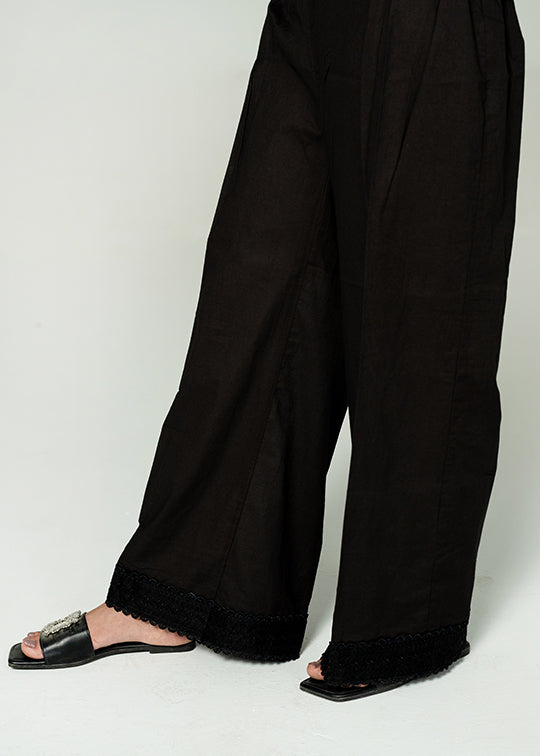 Black Embroidered Trouser