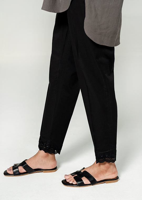Black Embroidered Trouser