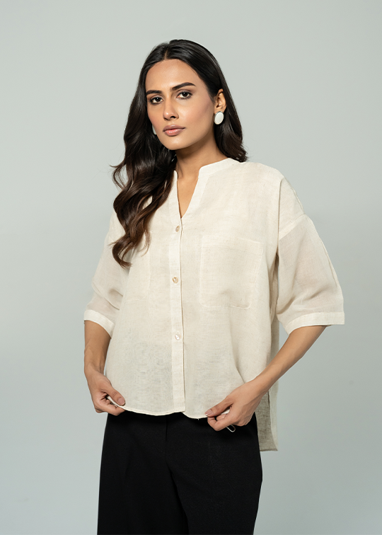 Beige Button Down
