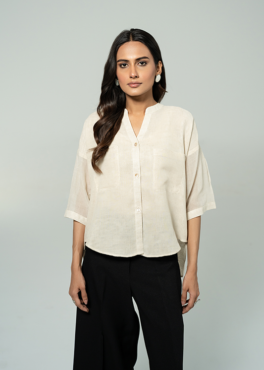 Beige Button Down