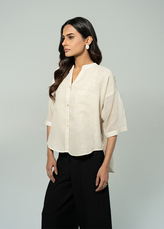 Beige Button Down