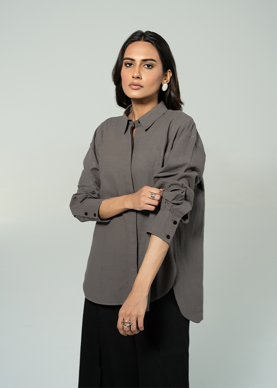 Grey Button Down