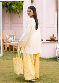 Sunny Yellow Printed Embroidered Suit