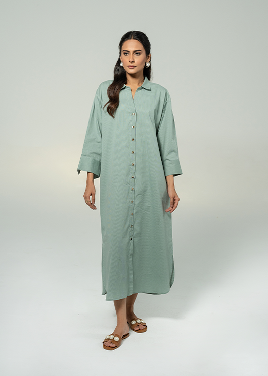 Olive Green Button Down Dress