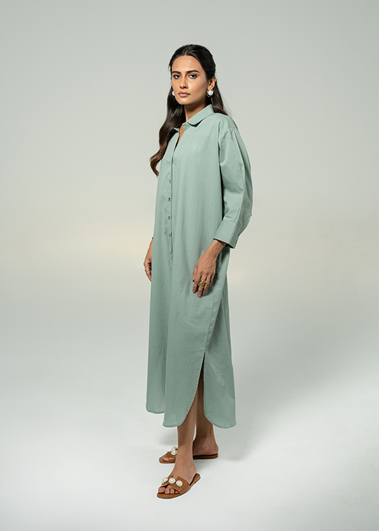 Olive Green Button Down Dress
