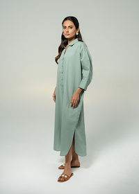 Olive Green Button Down Dress