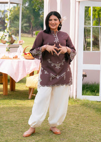 Chocolate Brown Embroidered Suit