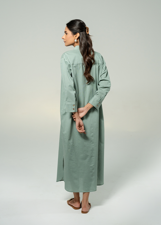 Olive Green Button Down Dress