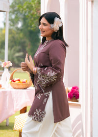 Chocolate Brown Embroidered Suit