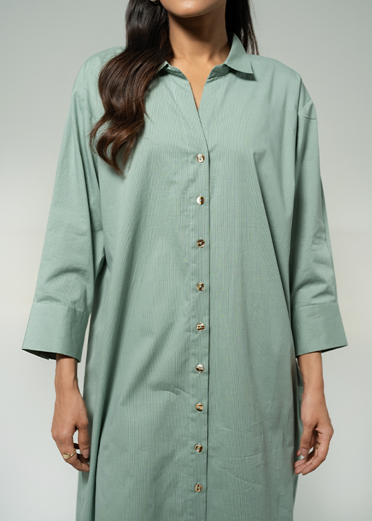 Olive Green Button Down Dress