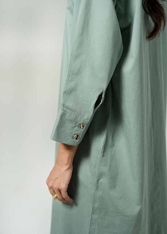 Olive Green Button Down Dress