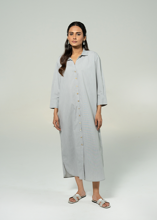 Grey Button Down Dress