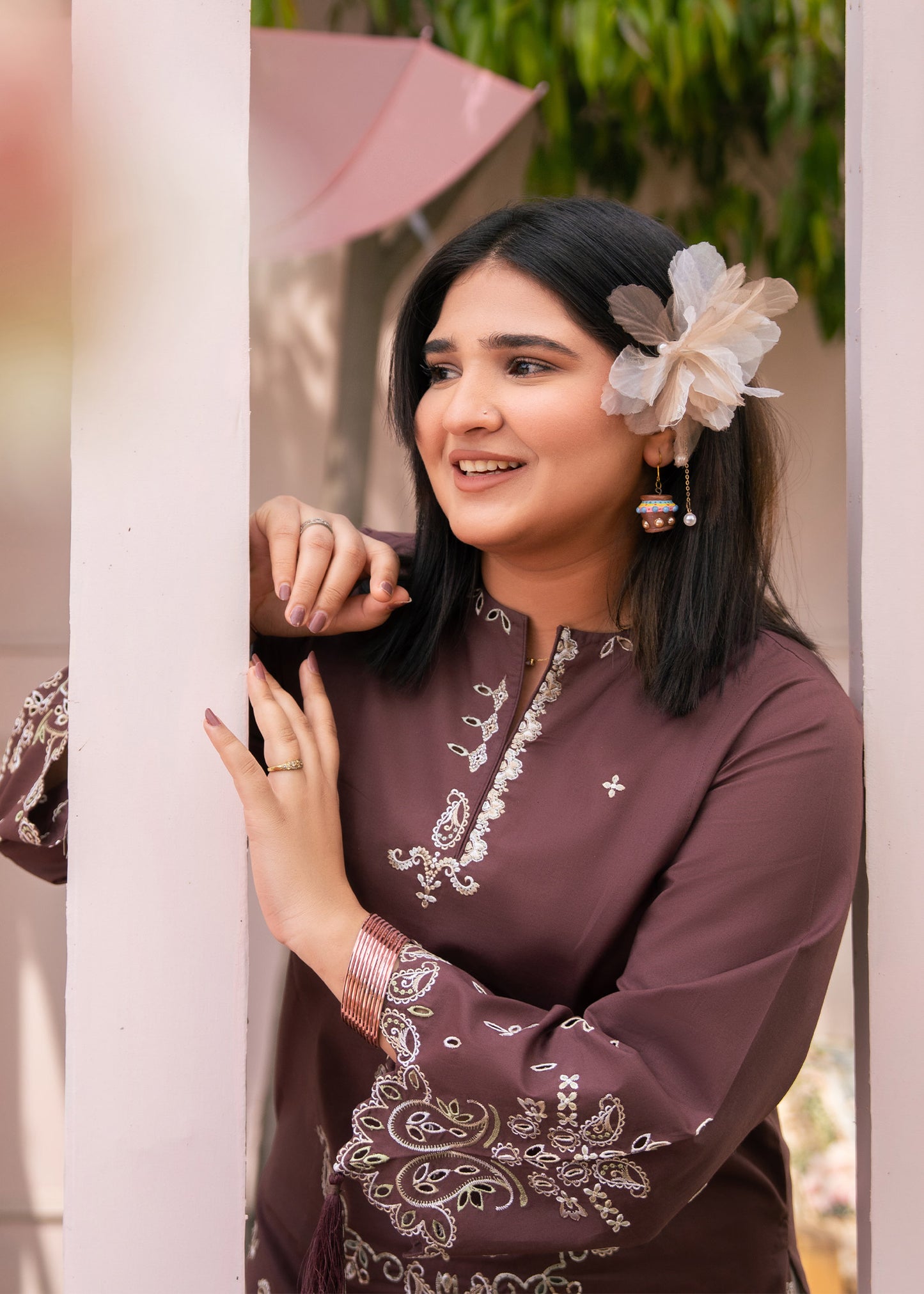 Chocolate Brown Embroidered Suit