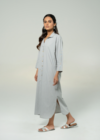 Grey Button Down Dress