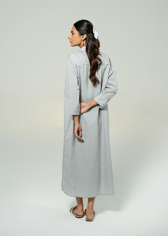 Grey Button Down Dress