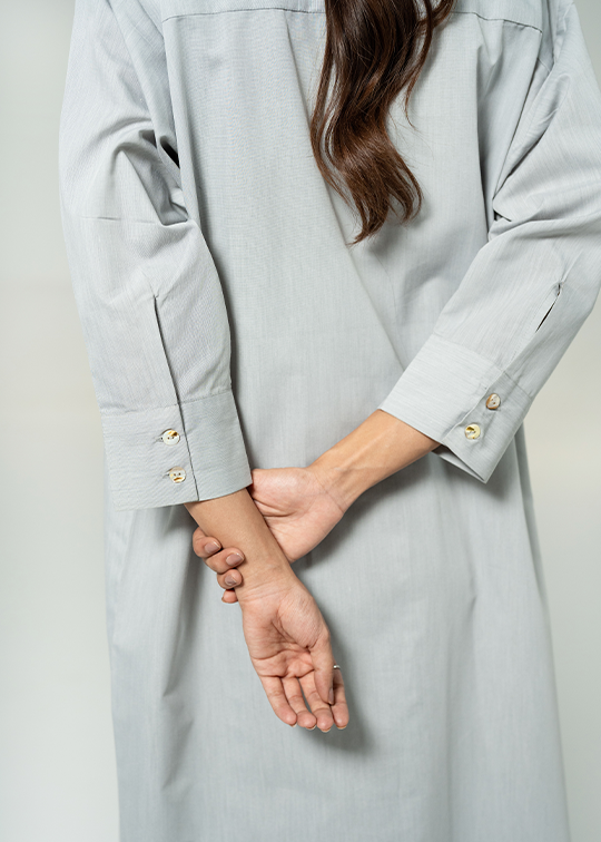 Grey Button Down Dress
