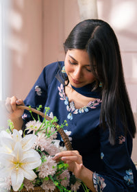 Moon Blue Embroidered Suit