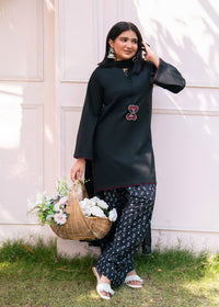 Black Printed Suit