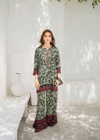 Forest Green Printed Sharara Suit
