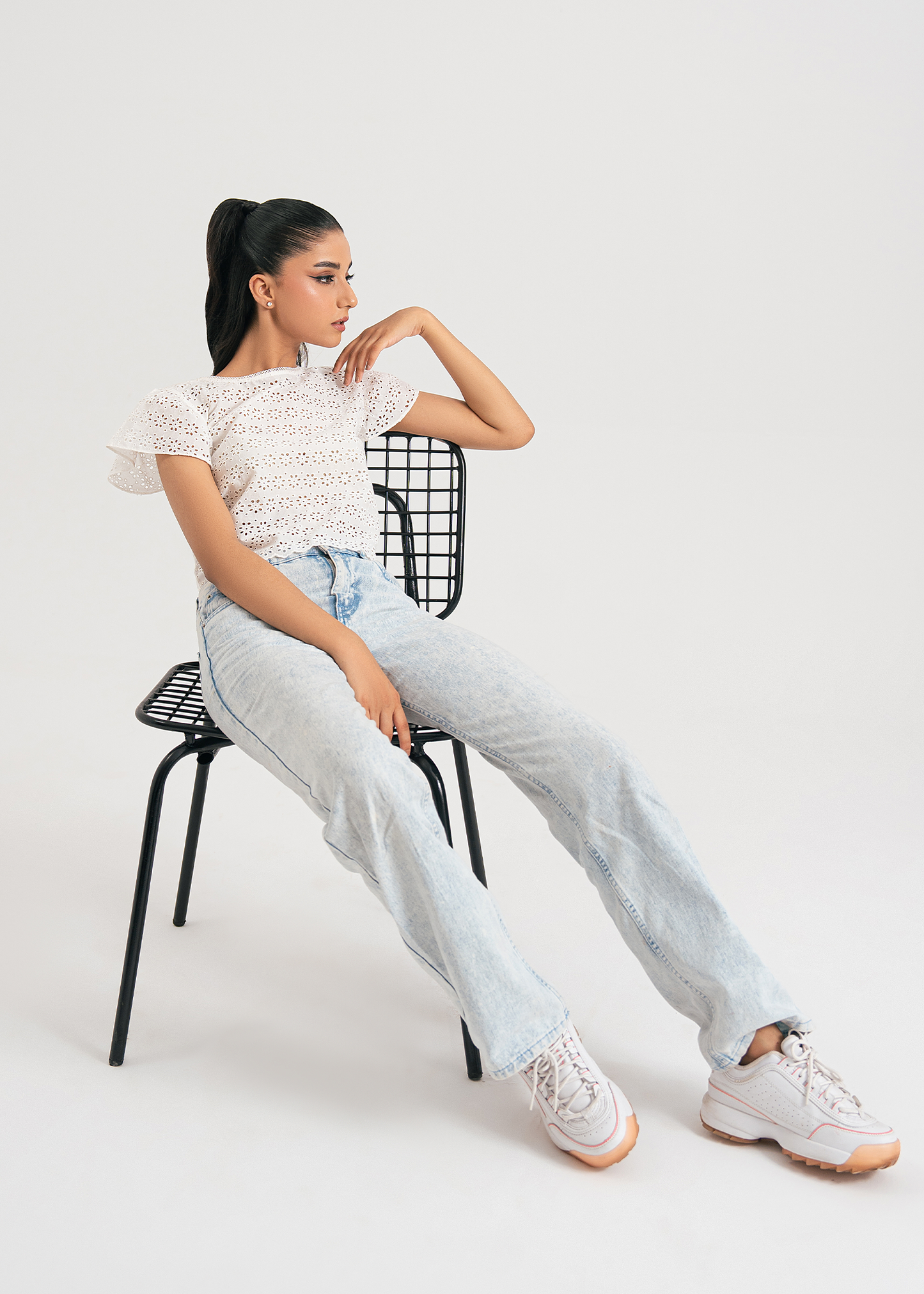White Embroidered Top