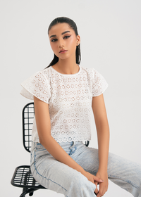 White Embroidered Top