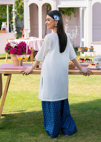 Navy Blue Printed Suit