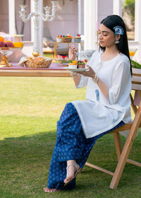 Navy Blue Printed Suit