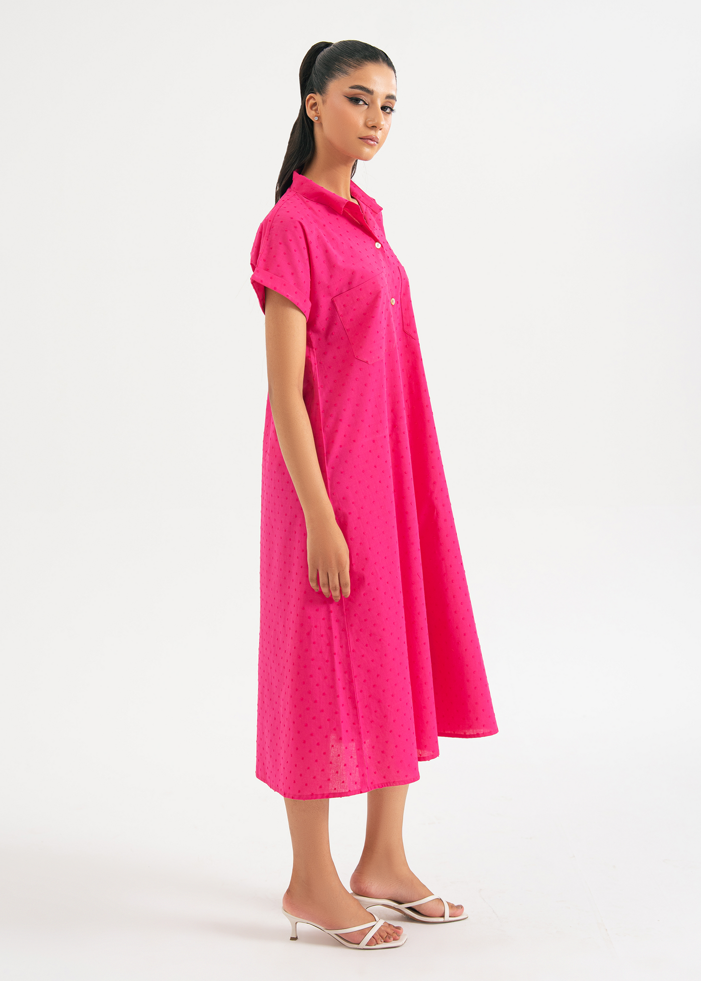 Pink Button Down Dress