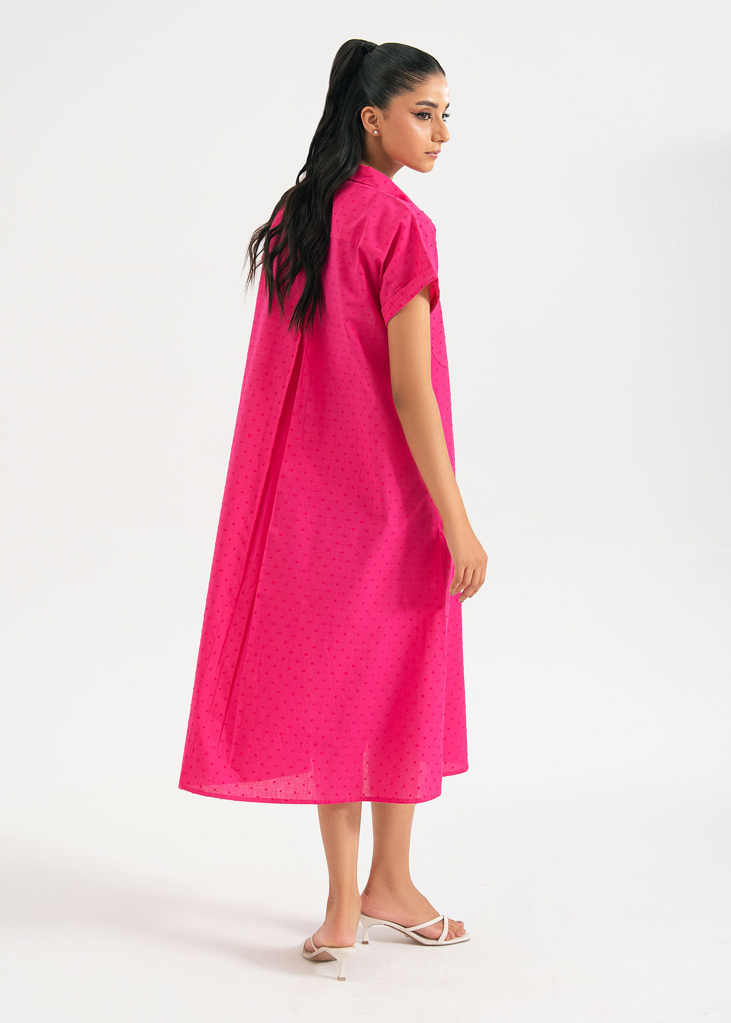 Pink Button Down Dress