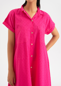 Pink Button Down Dress