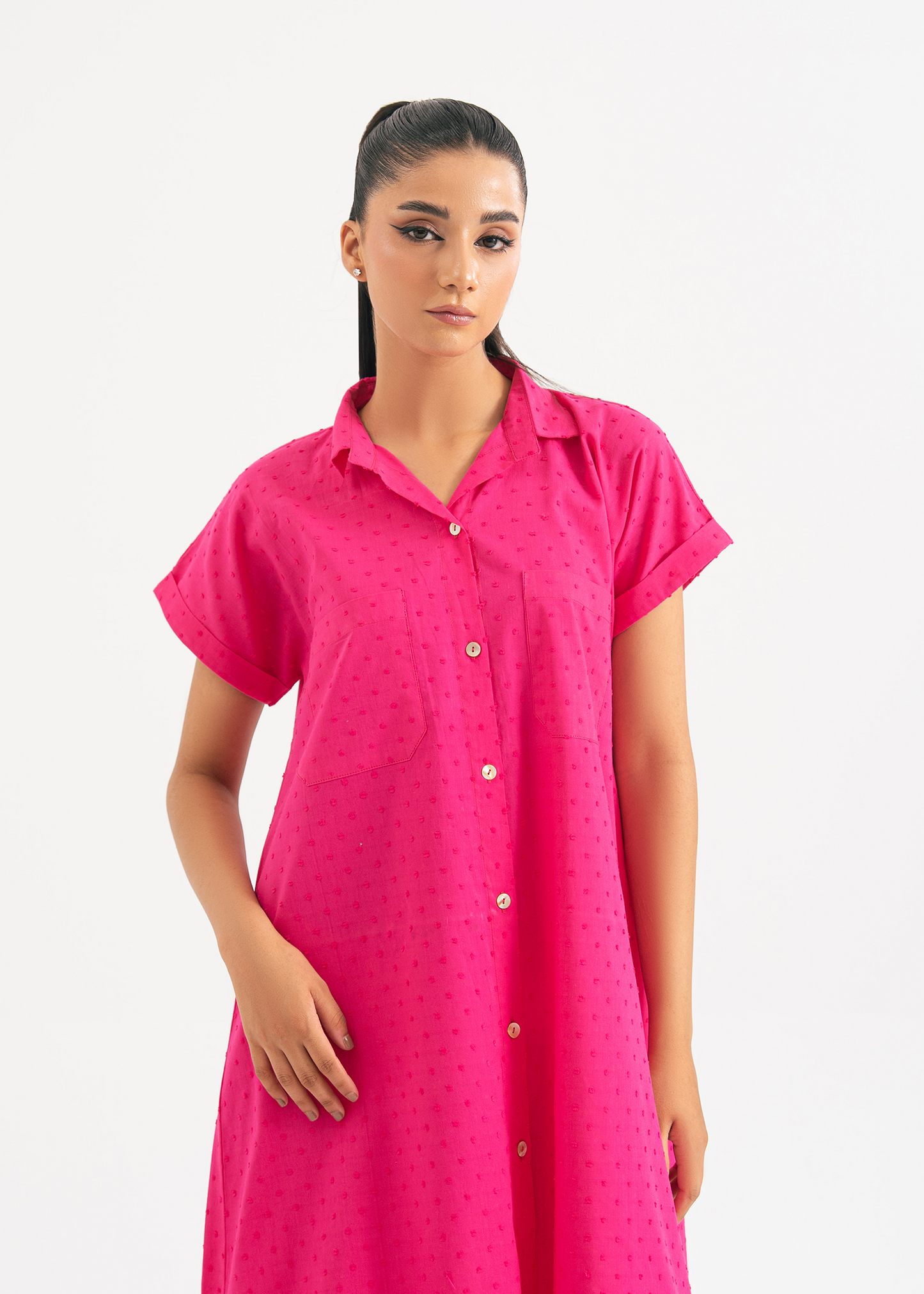 Pink Button Down Dress