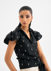 Black Embroidered Top