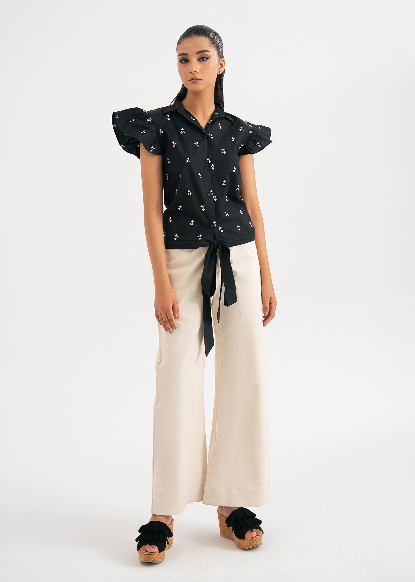 Black Embroidered Top