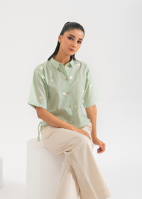 Mint Green Embroidered Shirt