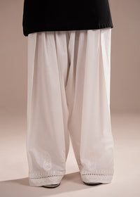 White Embroidered Farshi Shalwar